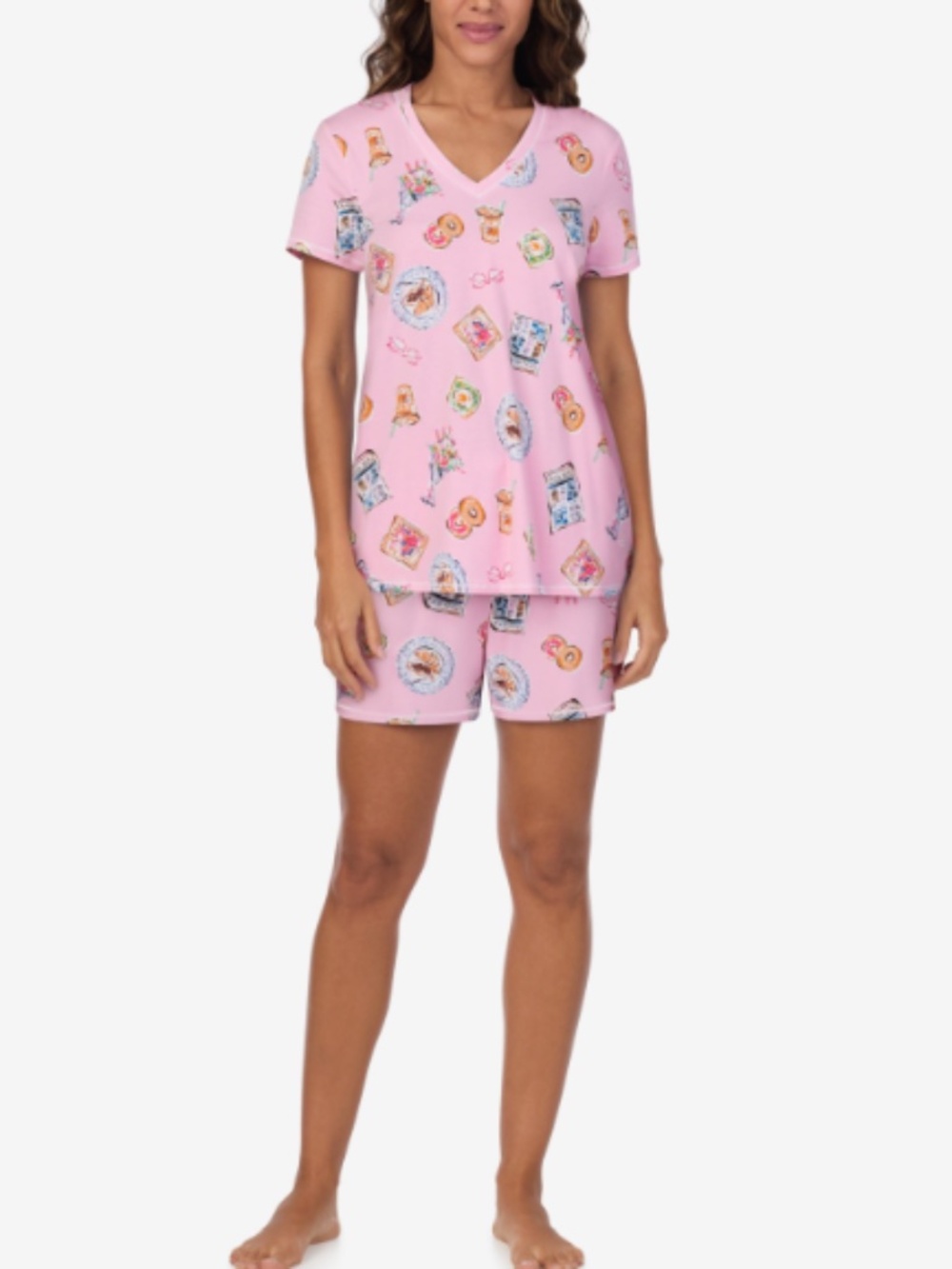 Cuddl Duds Women's Short-Sleeve Top Boxer Jersey 2-Piece Pajama Set XL 12076